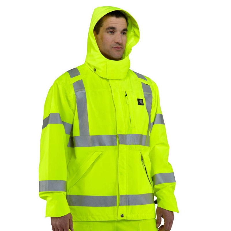 *SALE* ONLY (2) LARGE-TALL LEFT!! Carhartt Hi-Vis Class 3 Waterproof Breathable Jacket - Hi-Vis Yellow
